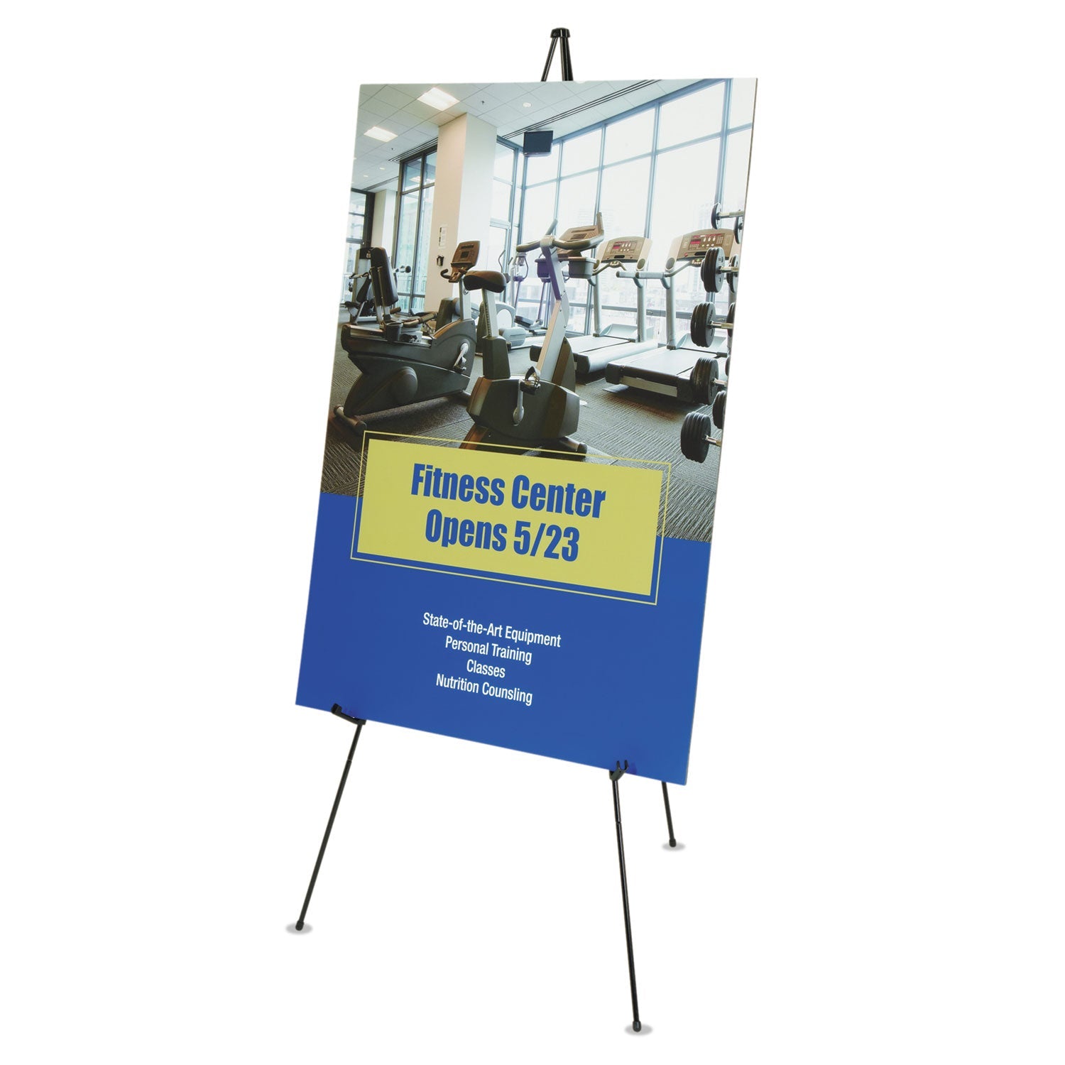 Quartet Full Size Instant Easel, 62.38" Maximum Height, Steel, Black