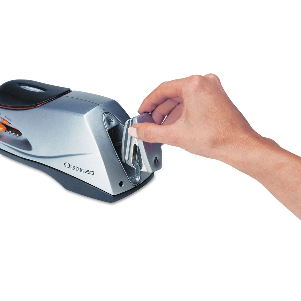 Swingline Optima 20 Electric Stapler, 20-Sheet Capacity, Silver