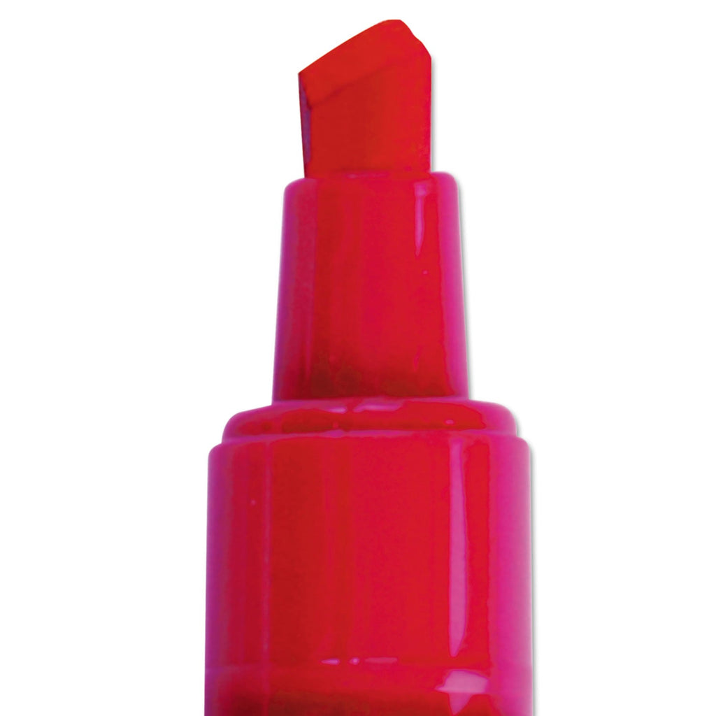 Quartet EnduraGlide Dry Erase Marker, Broad Chisel Tip, Red, Dozen