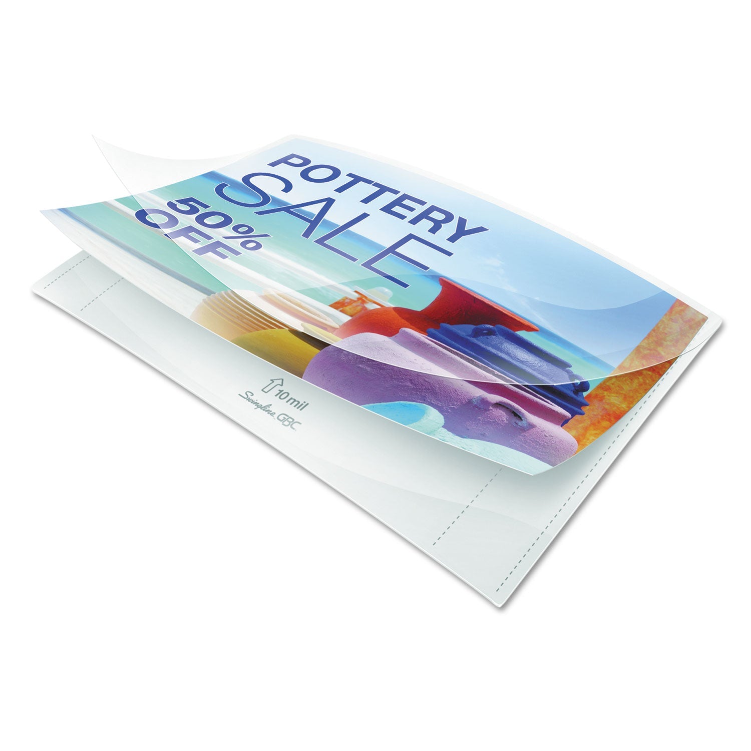 GBC EZUse Thermal Laminating Pouches, 10 mil, 9" x 11.5", Gloss Clear, 50/Box