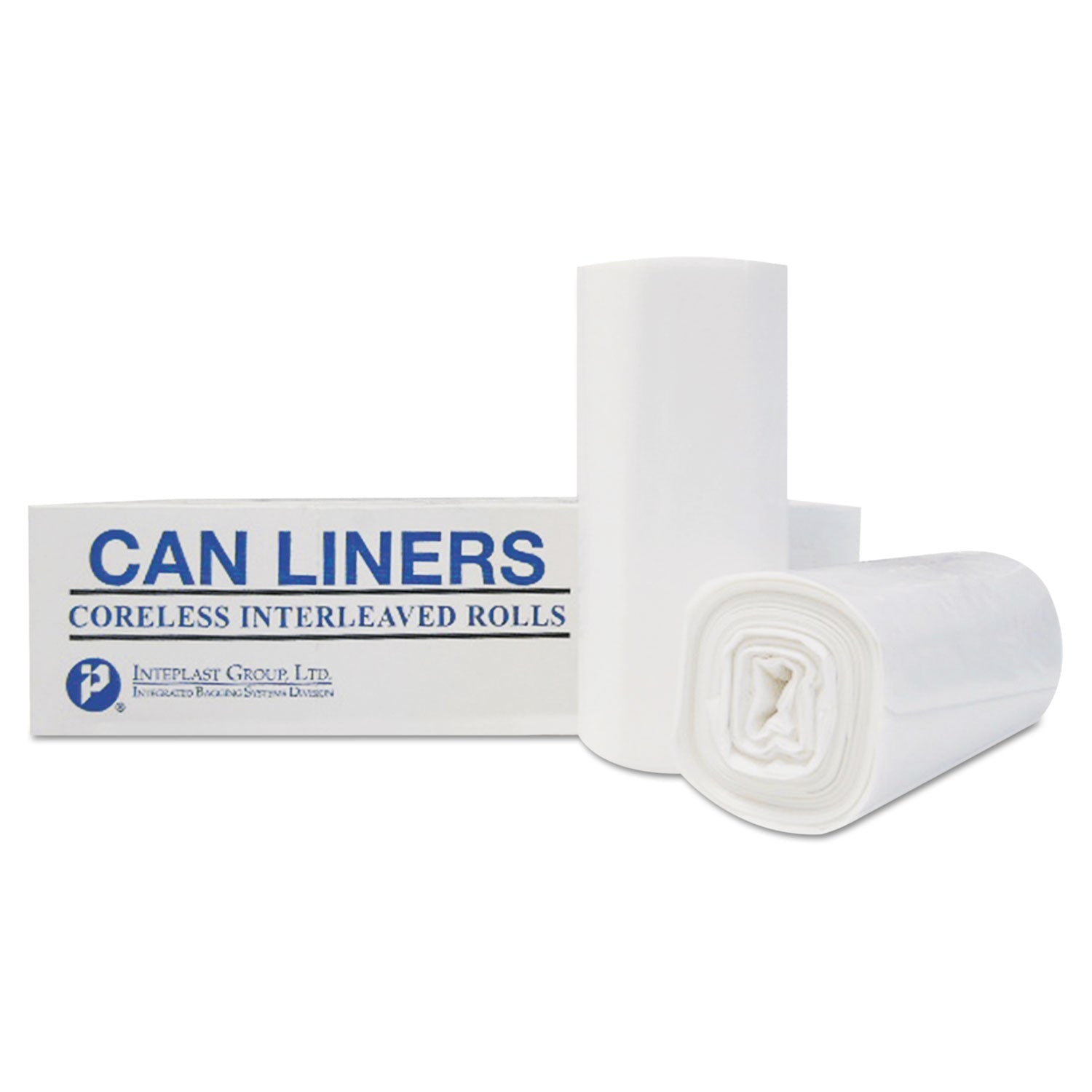 Inteplast Group High-Density Interleaved Commercial Can Liners, 60 gal, 0.63 mil, 38" x 60", Clear, 200/Carton