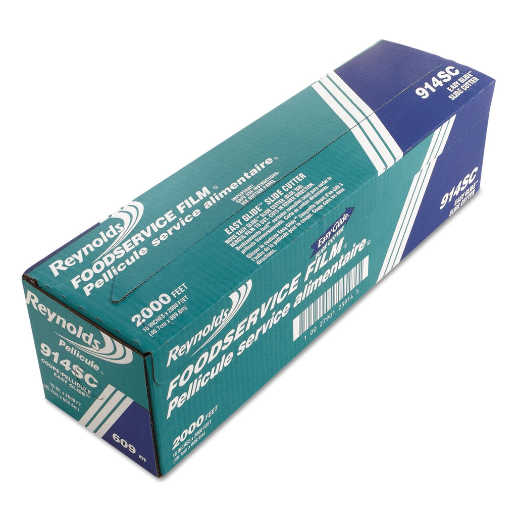 Reynolds Wrap PVC Food Wrap Film Roll in Easy Glide Cutter Box, 18" x 2,000 ft, Clear