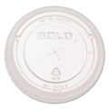 Dart PETE Flat Straw-Slot Cold Cup Lids, Fits 16 oz to 24 oz, Clear, 100/Pack