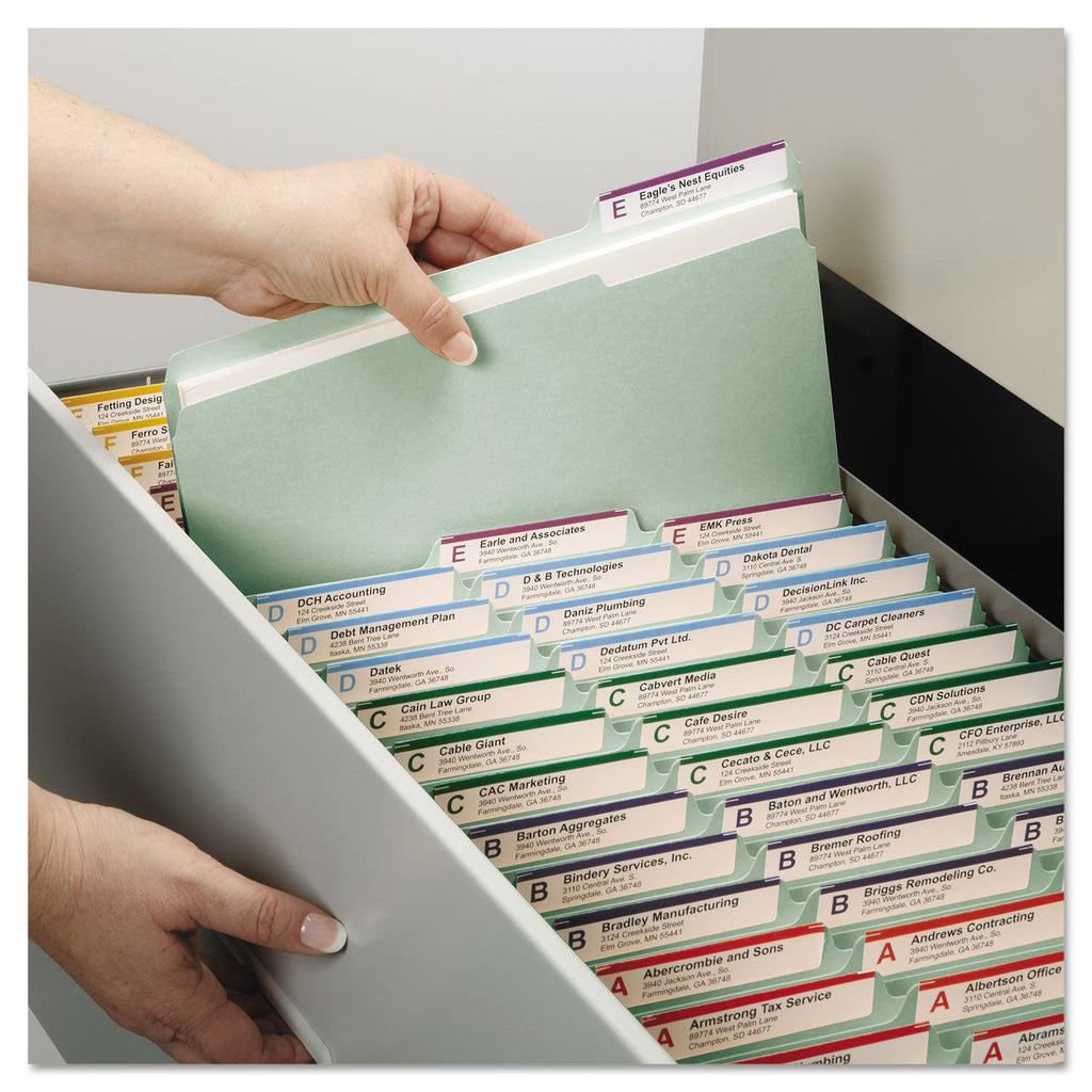 Smead 100% Recycled Pressboard Fastener Folders, Legal Size, 1" Expansion, Gray-Green, 25/Box