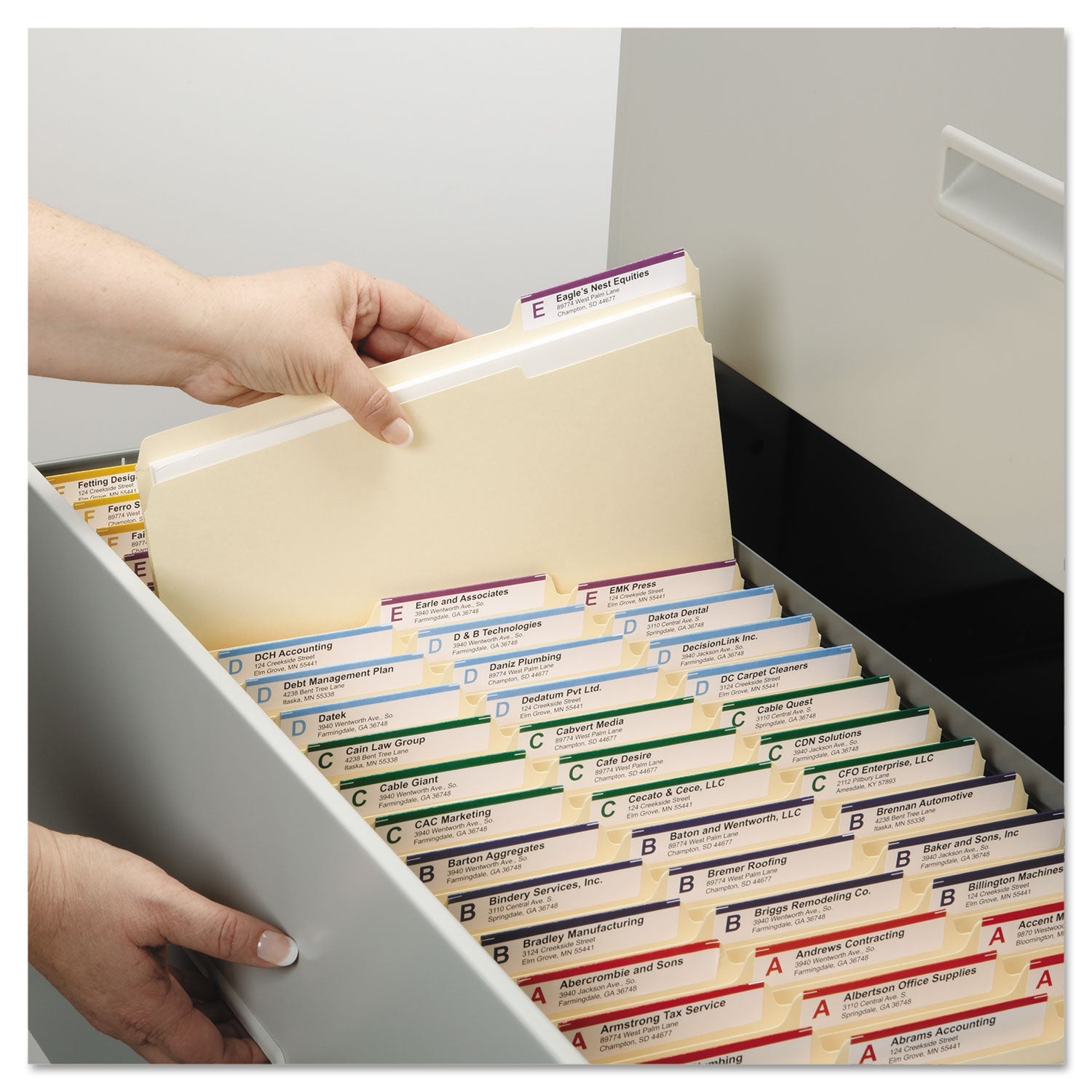 Smead Top Tab Fastener Folders, 1/3-Cut Tabs: Assorted, 1 Fastener, Letter Size, 11-pt Manila Exterior, 50/Box