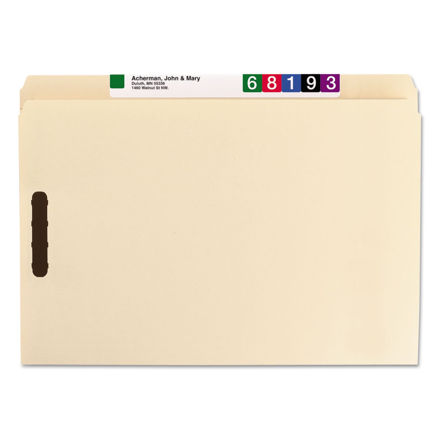 Smead Top Tab Fastener Folders, Straight Tab, 2 Fasteners, Legal Size, 11-pt Manila Exterior, 50/Box