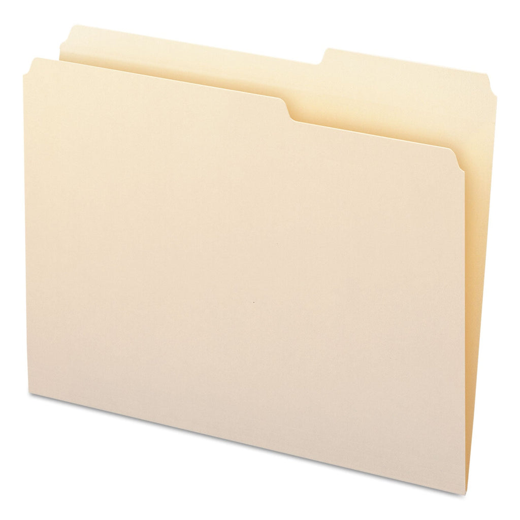Smead Manila Guide Height Systems File Folders, 2/5-Cut Tabs: Right of Center, Letter Size, 0.75" Expansion, Manila, 100/Box
