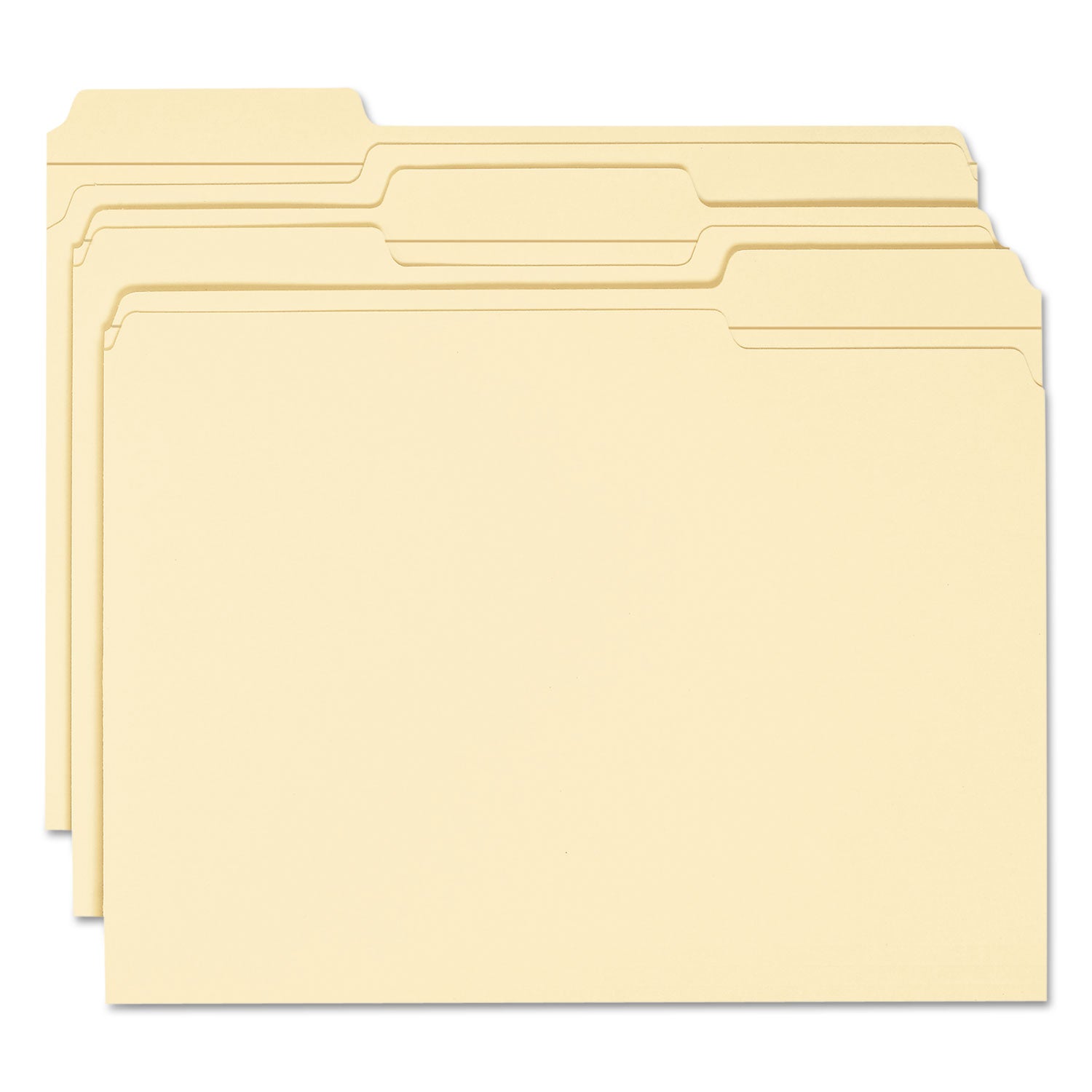 Smead Expandable Heavyweight File Folders, 1/3-Cut Tabs: Assorted, Letter Size, 1.5" Expansion, Manila, 50/Box