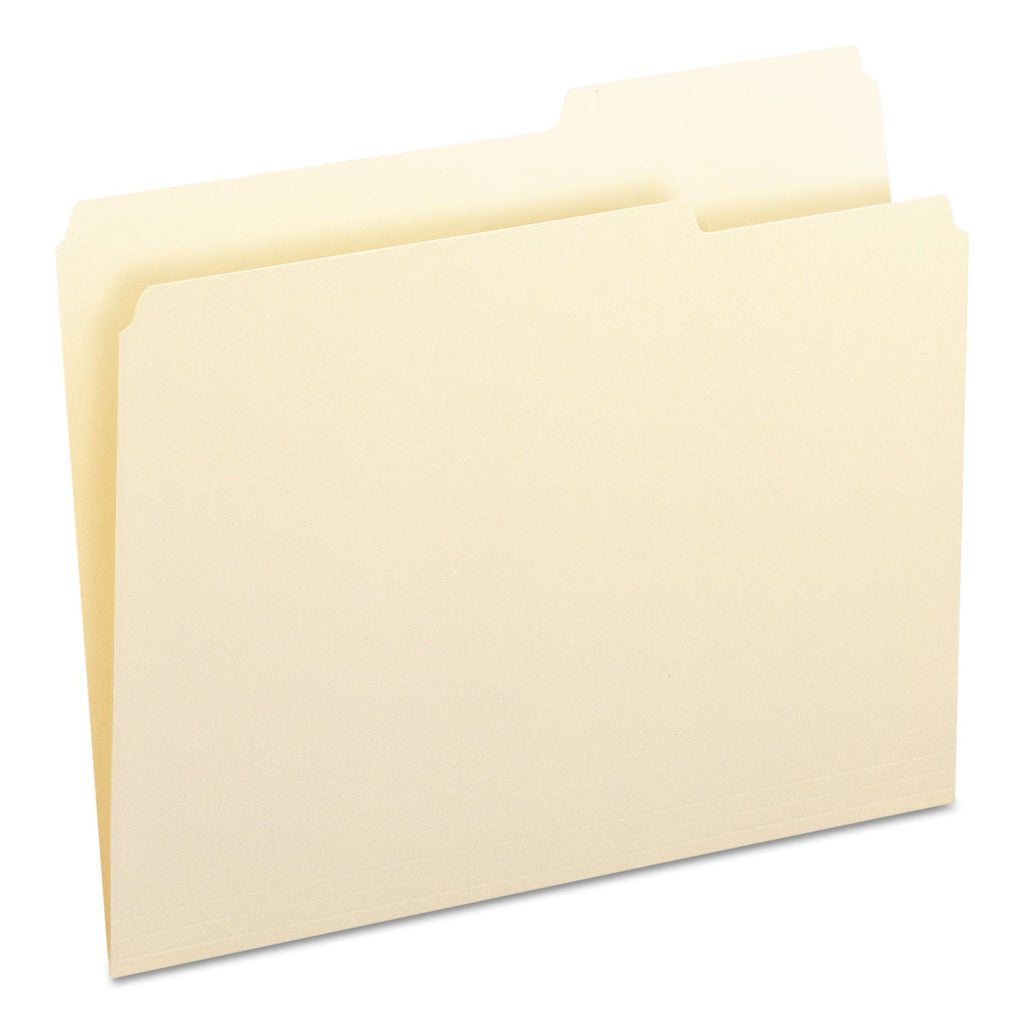 Smead Manila Guide Height Systems File Folders, 2/5-Cut Tabs: Right of Center, Letter Size, 0.75" Expansion, Manila, 100/Box