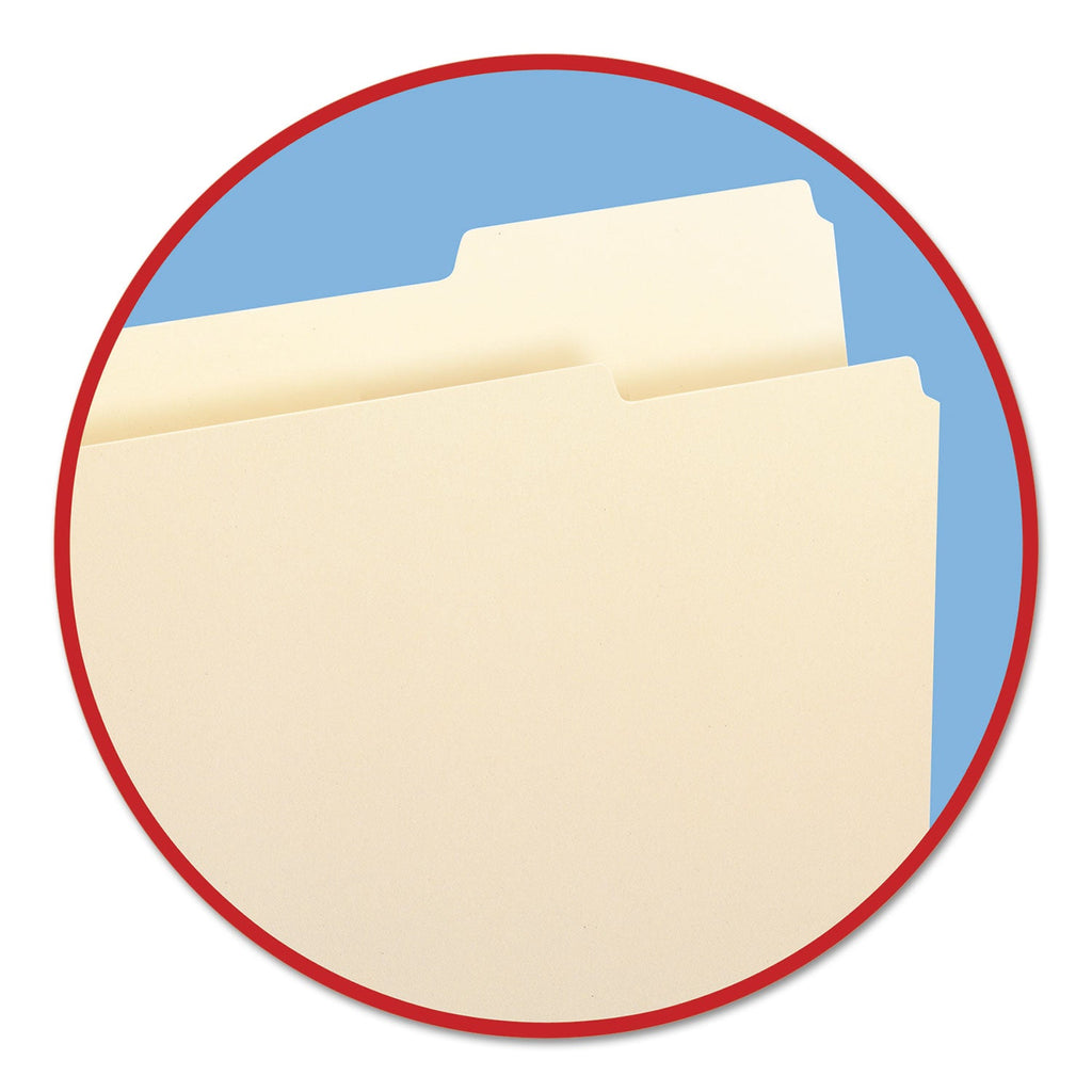 Smead Manila Guide Height Systems File Folders, 2/5-Cut Tabs: Right of Center, Letter Size, 0.75" Expansion, Manila, 100/Box