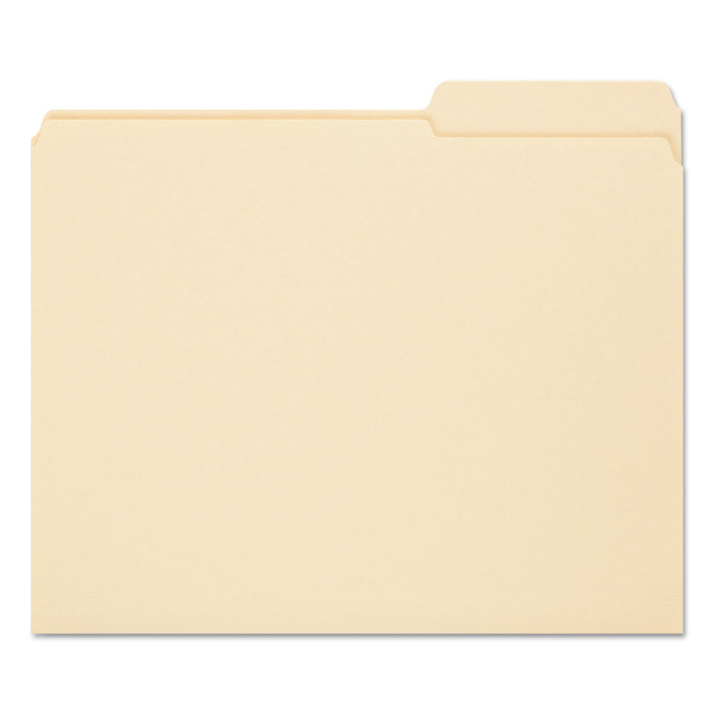 Smead Manila Guide Height Systems File Folders, 2/5-Cut Tabs: Right of Center, Letter Size, 0.75" Expansion, Manila, 100/Box