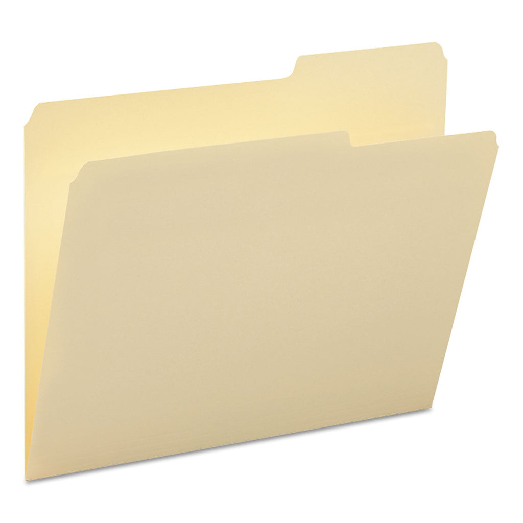 Smead Manila Guide Height Systems File Folders, 2/5-Cut Tabs: Right of Center, Letter Size, 0.75" Expansion, Manila, 100/Box