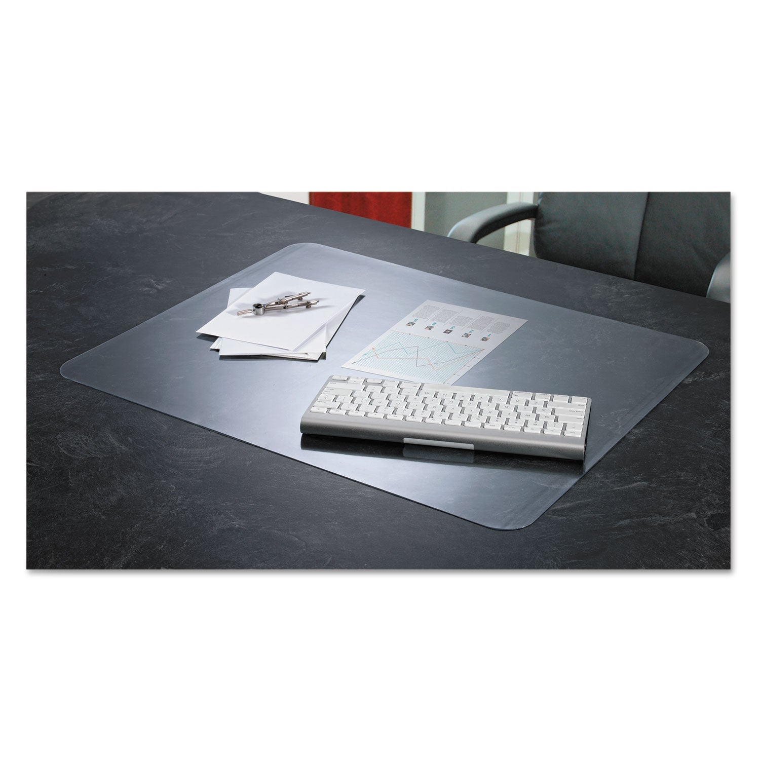 Artistic KrystalView Desk Pad with Antimicrobial Protection, Matte Finish, 22 x 17,  Clear