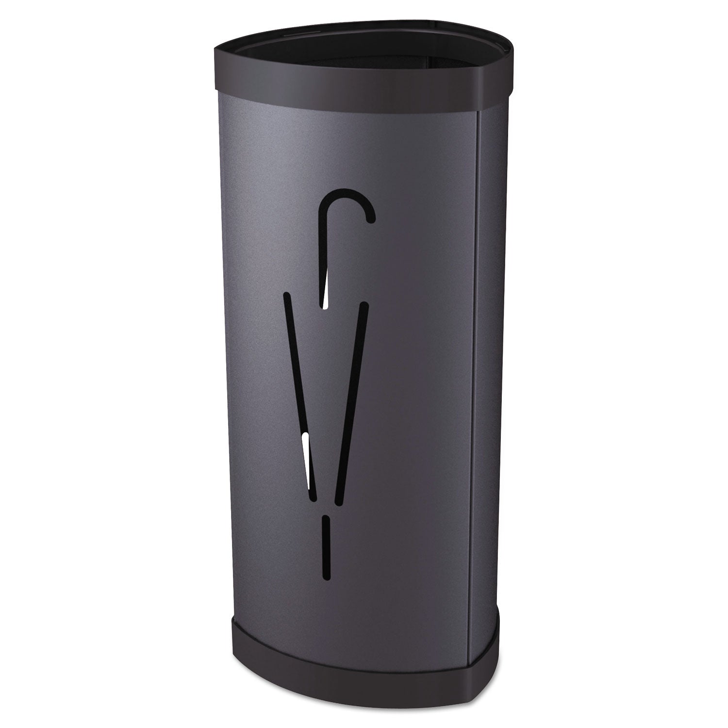 Alba Triangular Umbrella Stand, Steel/Plastic, 10.25w x 10.25d x 23.67h, Black