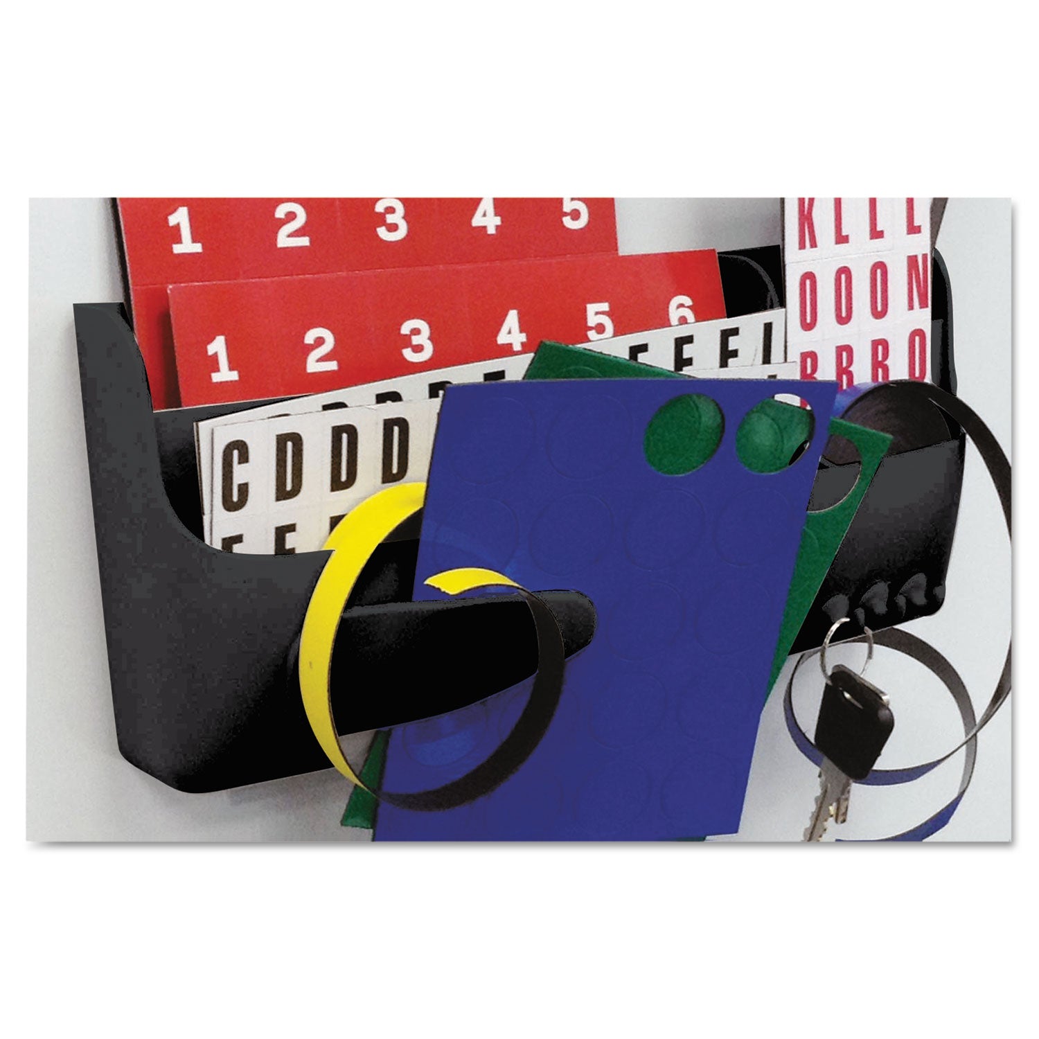 MasterVision Magnetic SmartBox Organizer, 9 x 4, Black