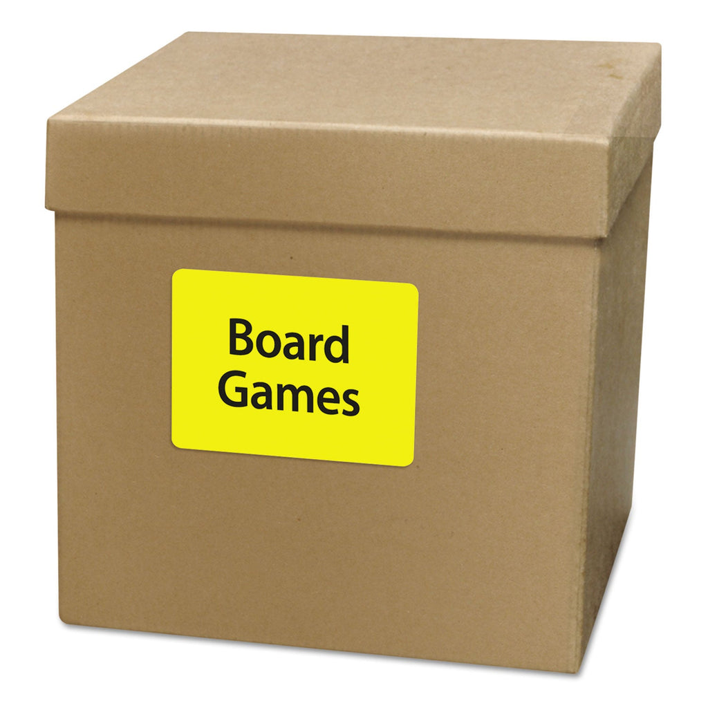 Avery High-Vis Removable Laser/Inkjet ID Labels w/ Sure Feed, 3.33 x 4, Neon, 72/PK