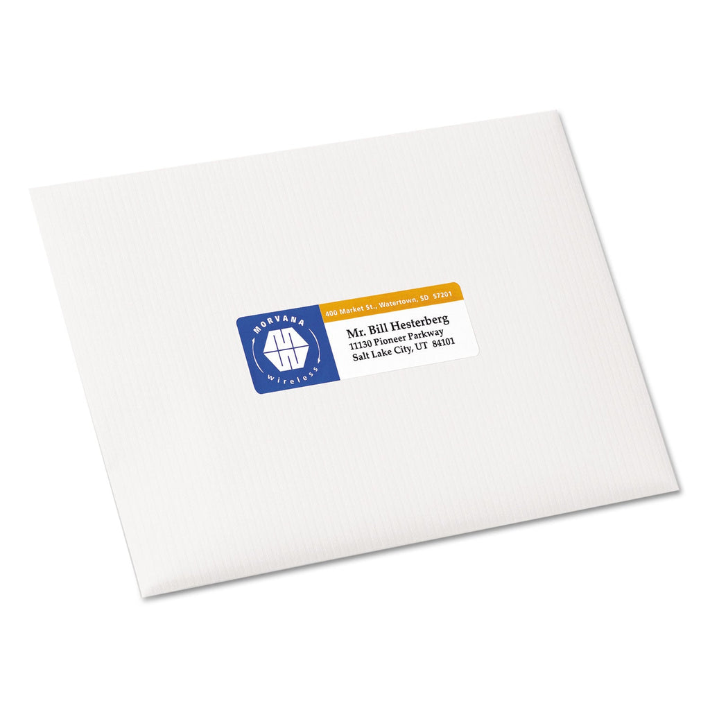 Avery Vibrant Laser Color-Print Labels w/ Sure Feed, 1.25 x 3.75, White, 300/Pack