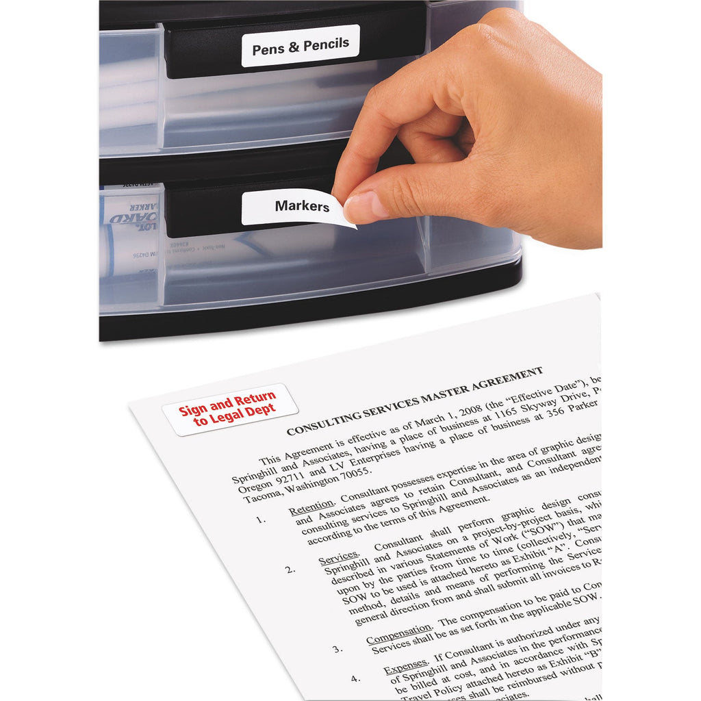 Avery Removable Multi-Use Labels, Inkjet/Laser Printers, 0.5 x 1.75, White, 80/Sheet, 25 Sheets/Pack