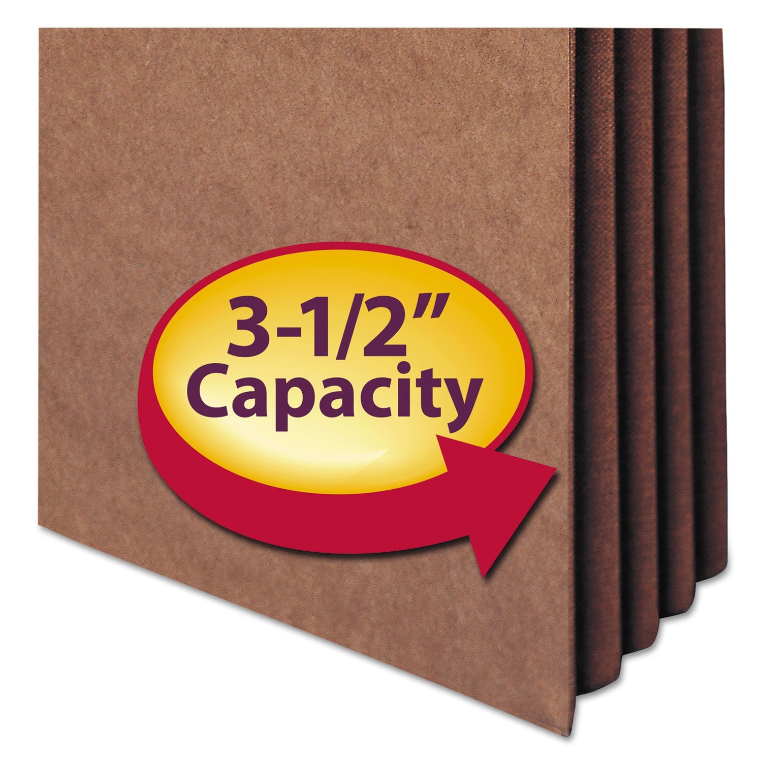 Smead Redrope TUFF Pocket Drop-Front File Pockets with Fully Lined Gussets, 3.5" Expansion, Legal Size, Redrope, 10/Box