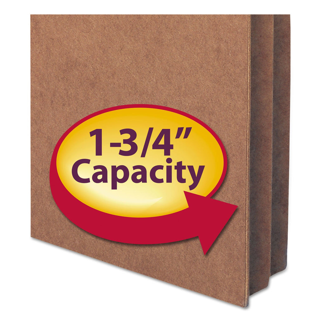Smead Redrope Drop Front File Pockets, 1.75" Expansion, Letter Size, Redrope, 25/Box