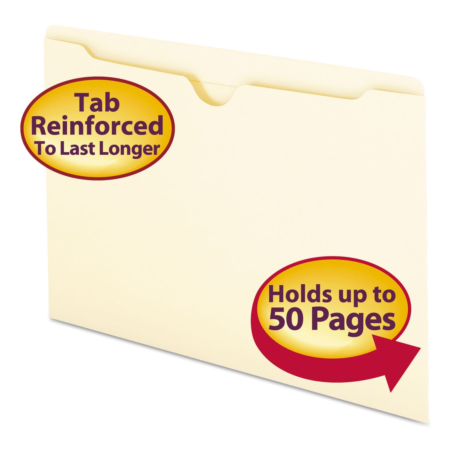 Smead Manila File Jackets, 2-Ply Straight Tab, Legal Size, Manila, 100/Box