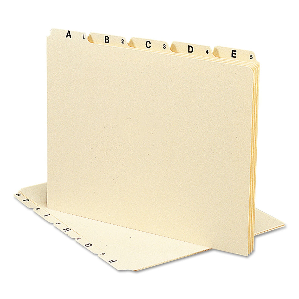 Smead Alphabetic Top Tab Indexed File Guide Set, 1/5-Cut Top Tab, A to Z, 8.5 x 11, Manila, 25/Set