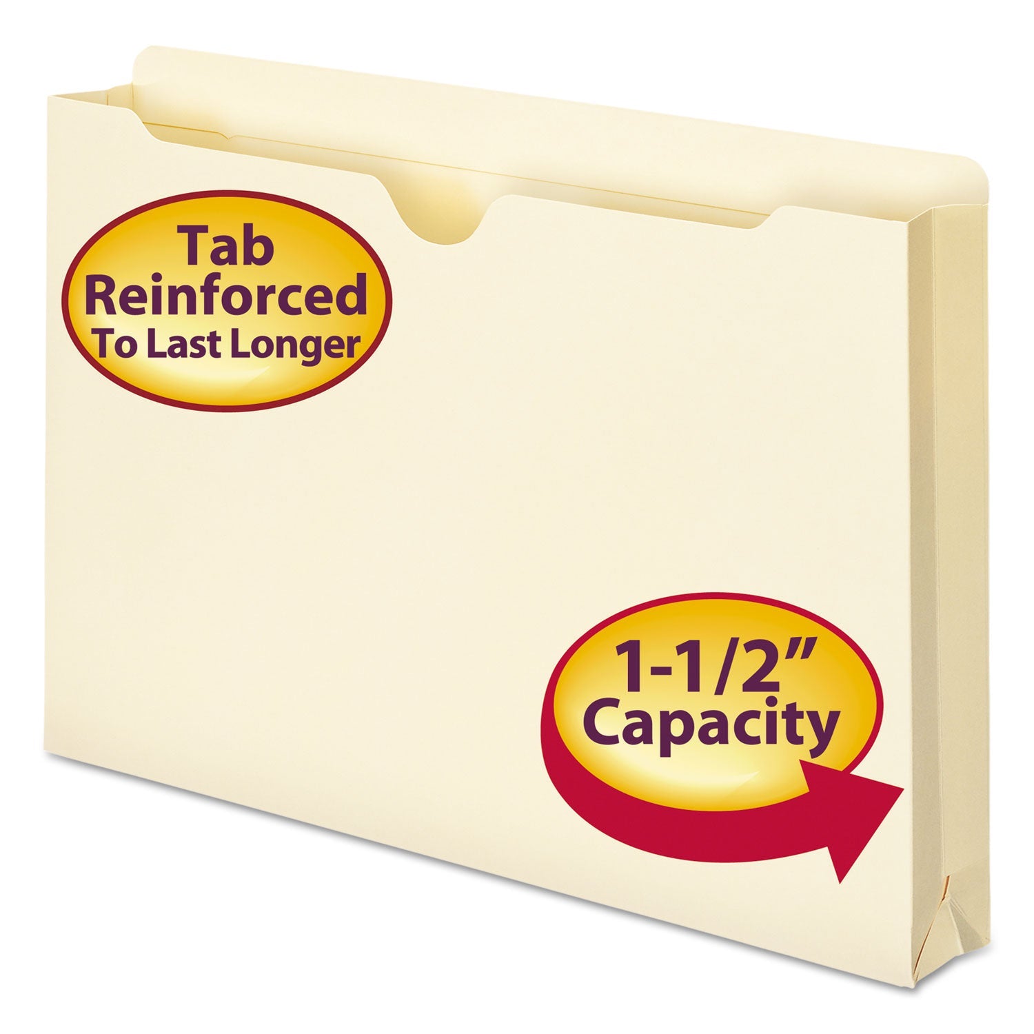 Smead Manila File Jackets, 2-Ply Straight Tab, Legal Size, Manila, 50/Box