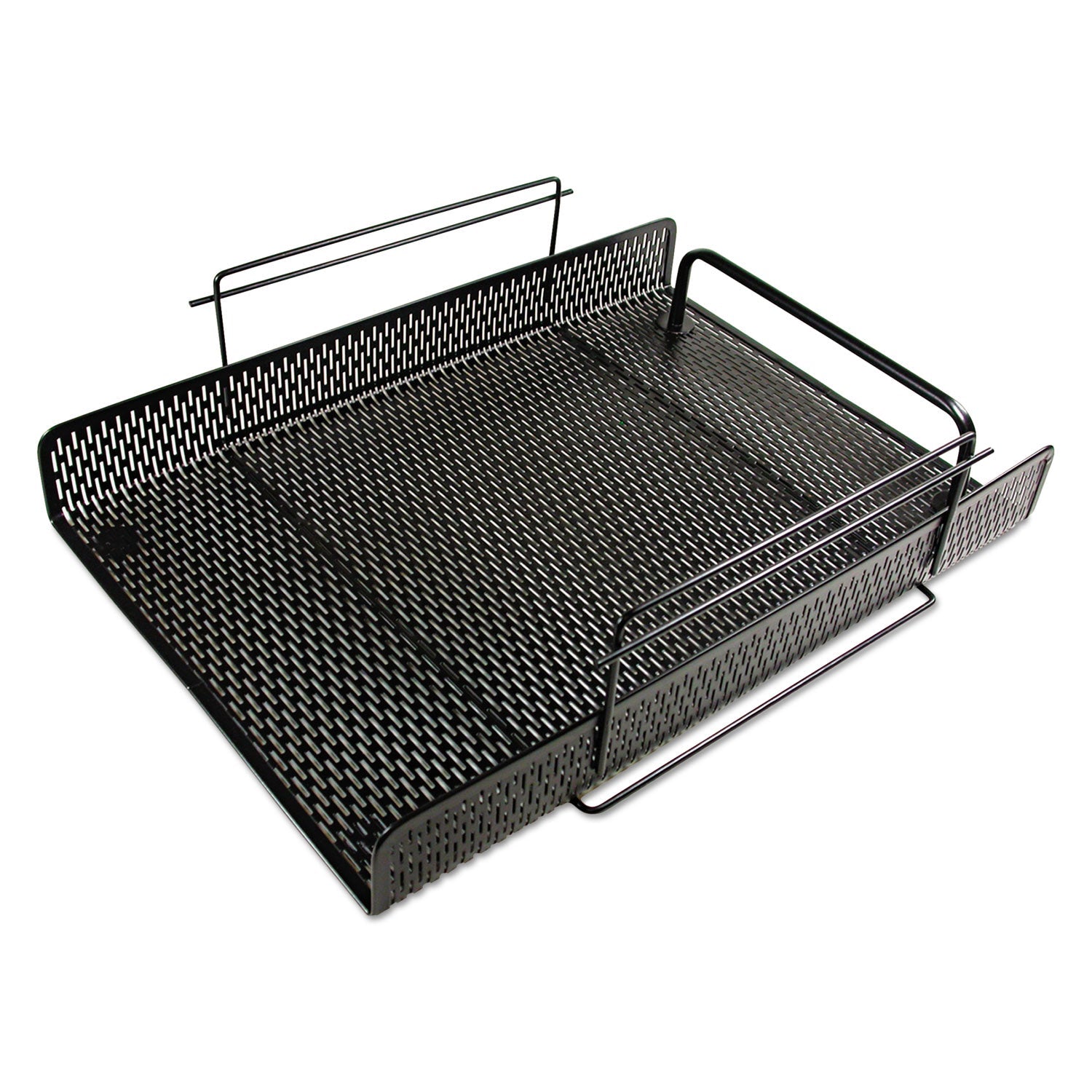 Artistic Urban Collection Punched Metal Letter Tray, 1 Section, Letter Size Files, 10" x 13.75" x 3.5", Black