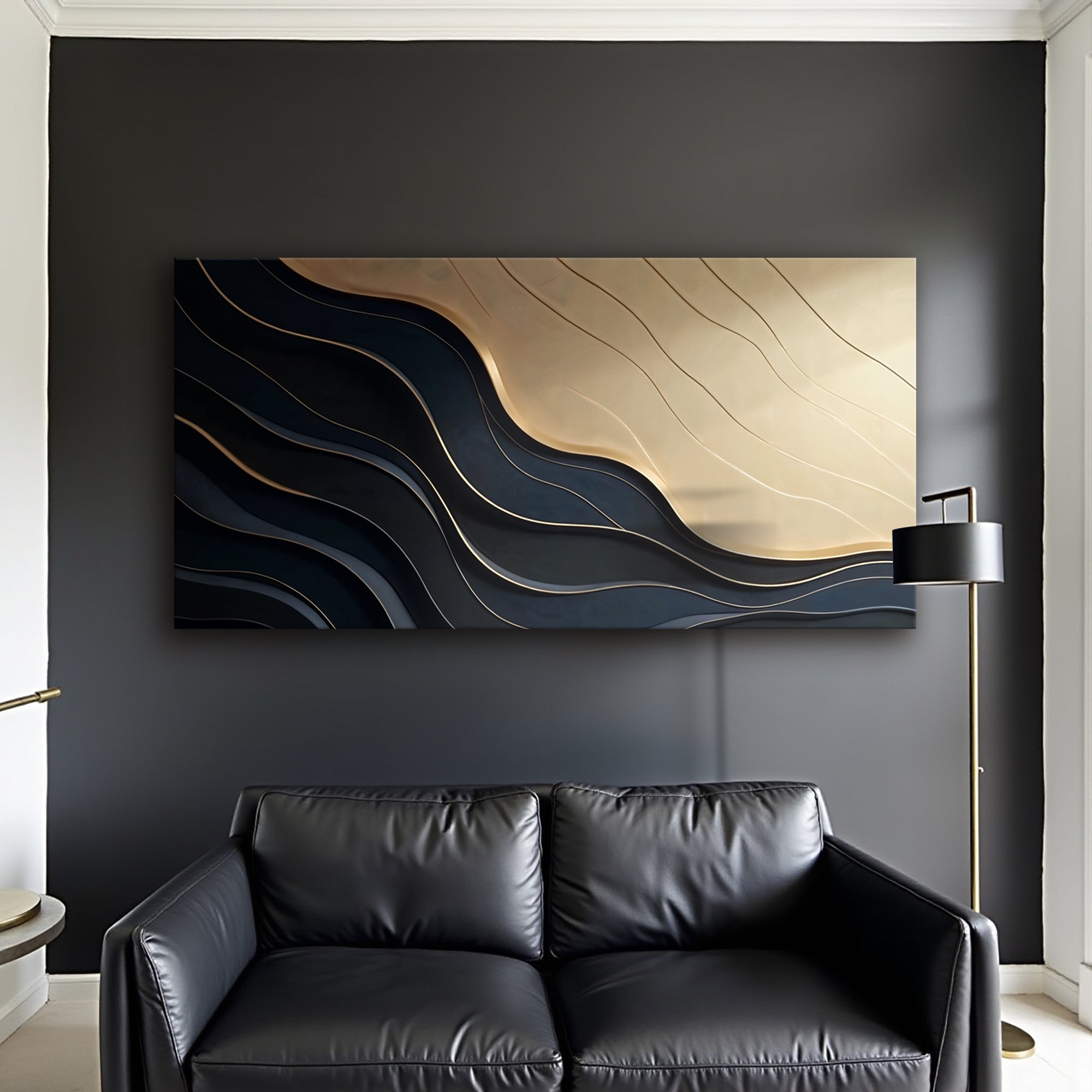 Black And Gold Minimalist Abstract VII