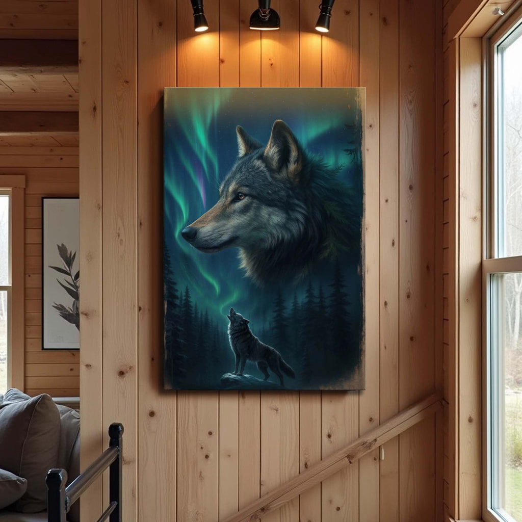 Wolf Double Exposure Wall Art IV