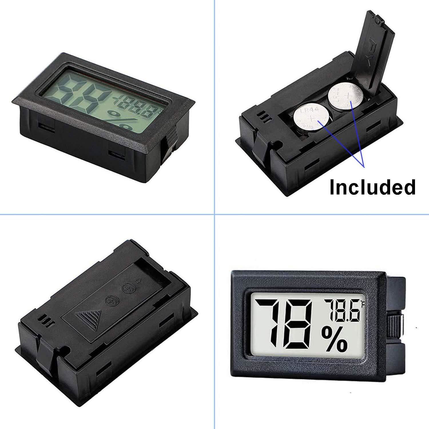 2-Pack: Mini Digital Hygrometer Gauge Indoor Thermometer