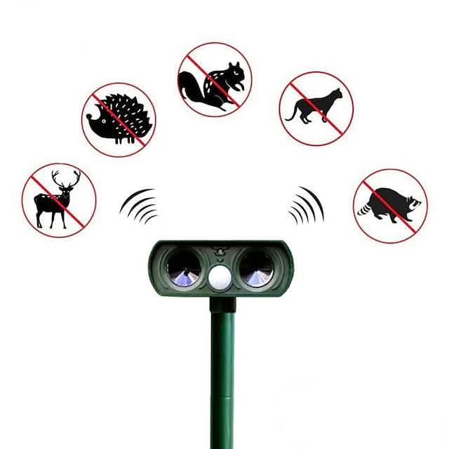2-Piece: Outdoor Solar Ultrasonic Pest Repeller