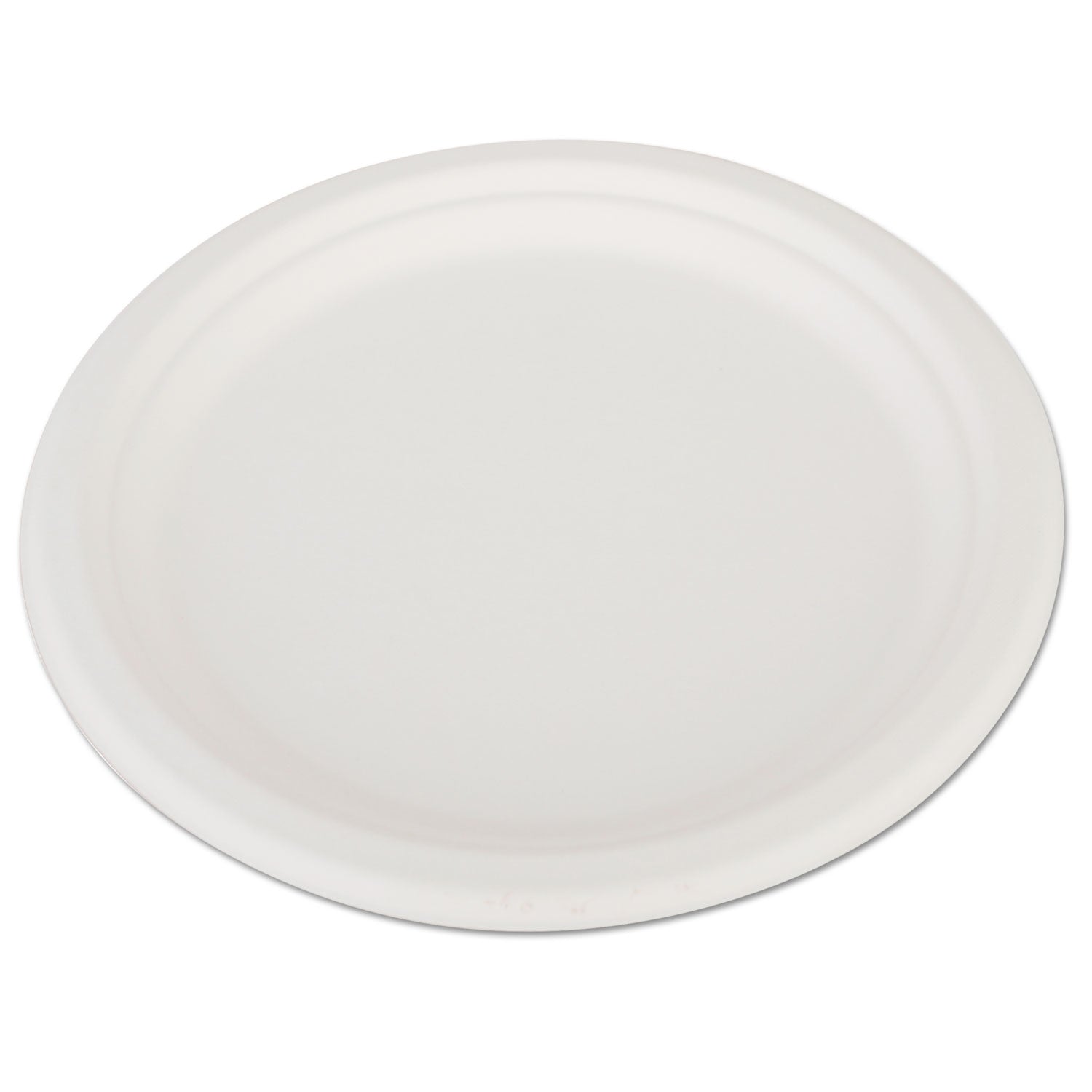 SCT ChampWare Heavyweight Bagasse Dinnerware, Plate, 10" dia, White, 500/Carton