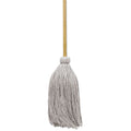 Boardwalk Cotton Deck Mop, 20 oz White Cotton Head, 50" Wood Handle, 12/Carton