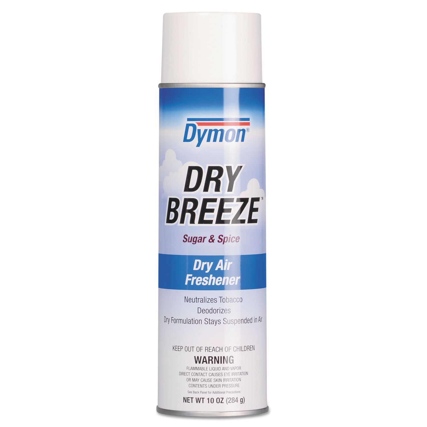 Dymon Dry Breeze Aerosol Air Freshener, Sugar and Spice, 10 oz Aerosol Spray, 12/Carton