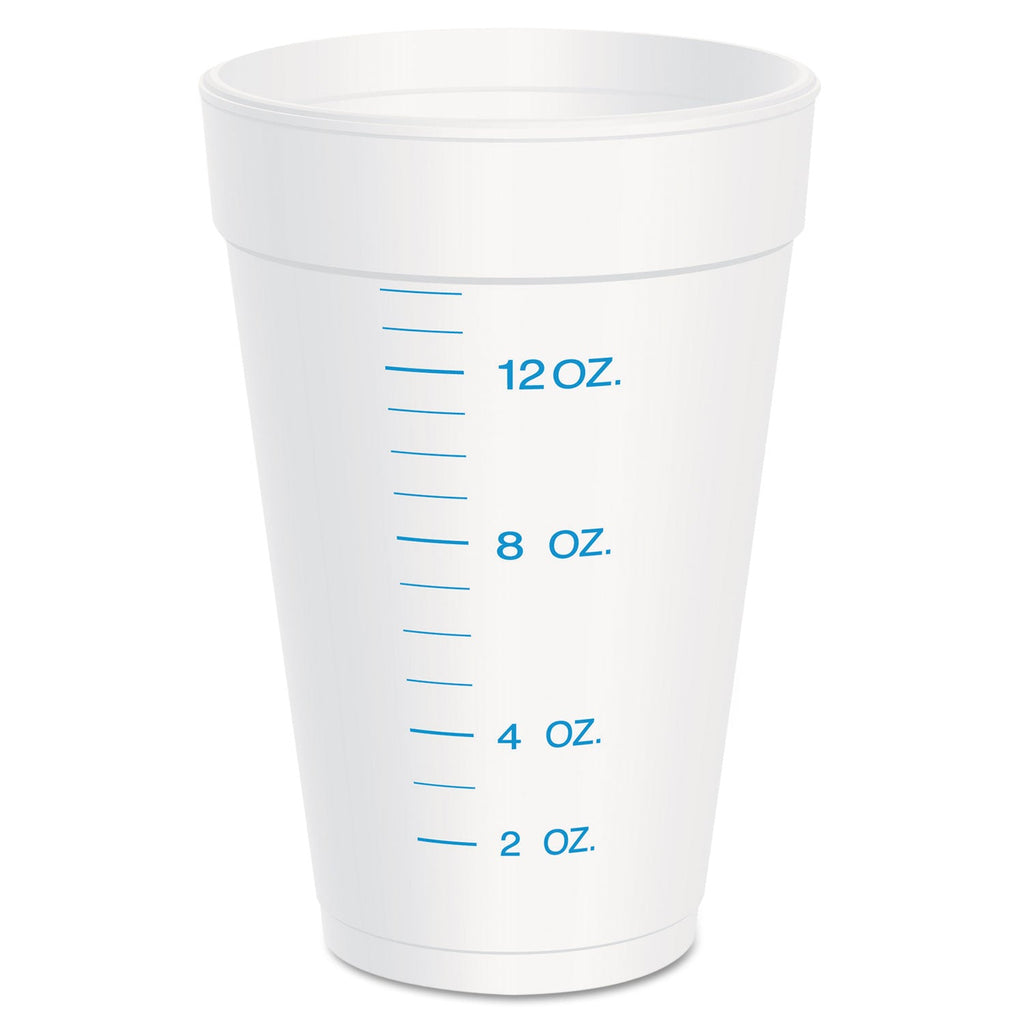 Dart Graduated Foam Medical Cups, 16 oz, White, 25/Pack, 40 Packs/Carton