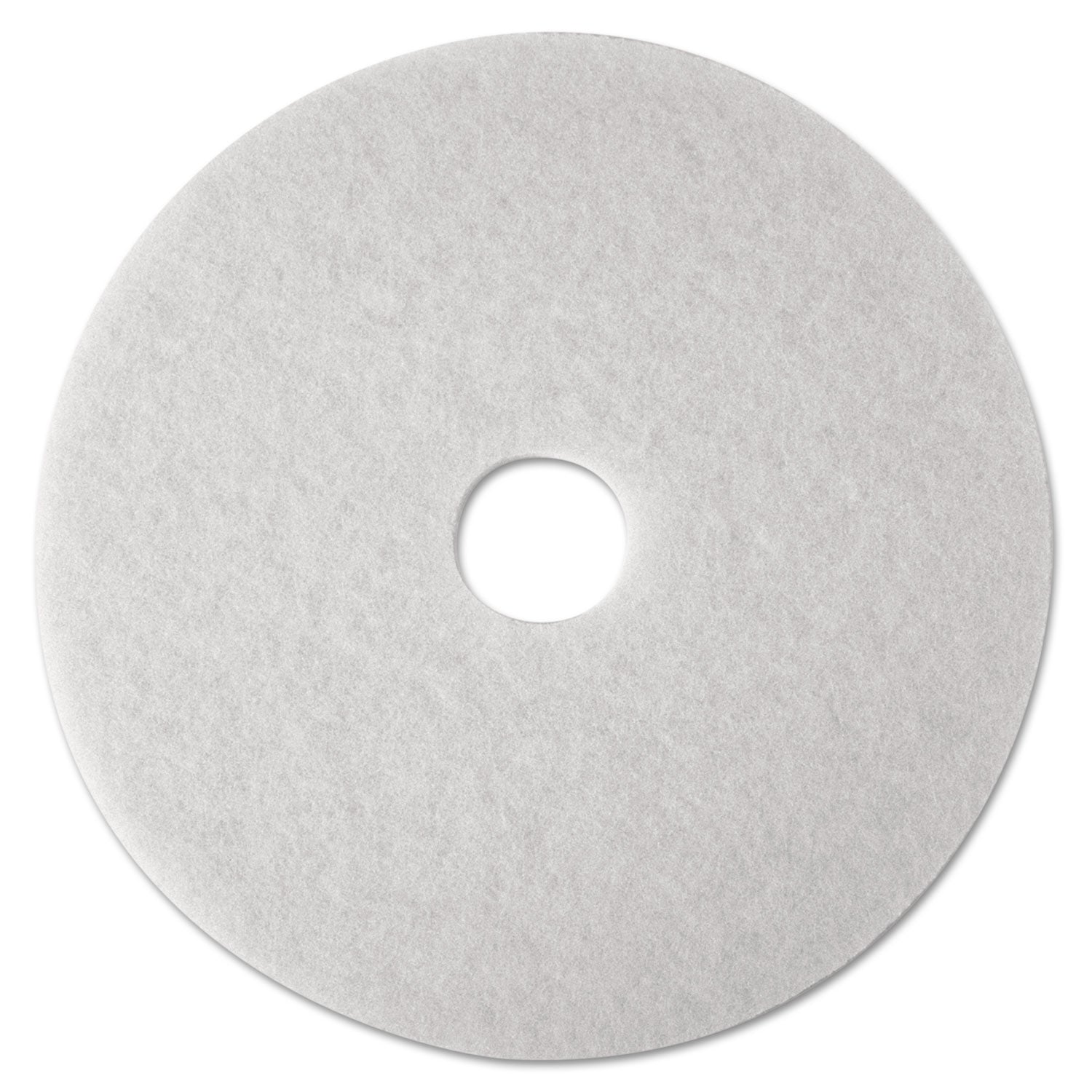 3M Low-Speed Super Polishing Floor Pads 4100, 27" Diameter, White, 5/Carton