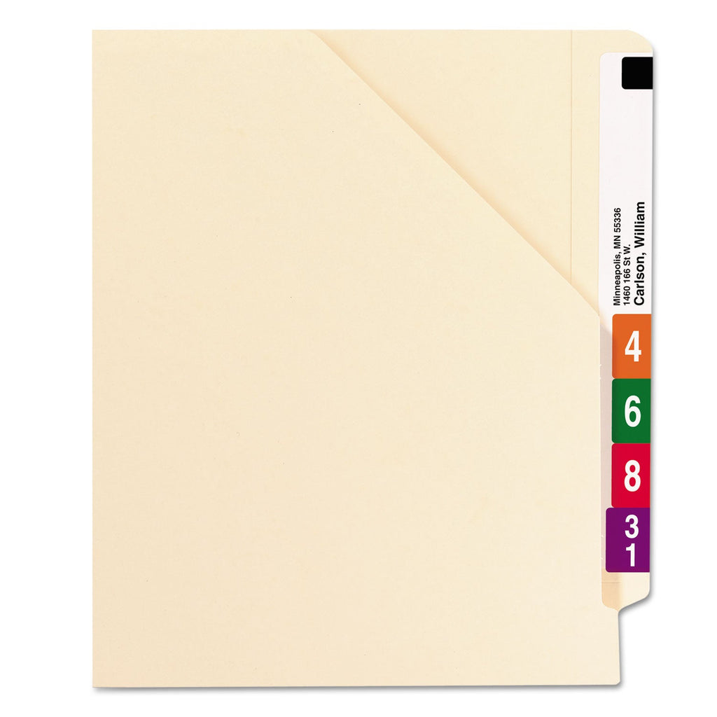 Smead End Tab Jackets with Reinforced Tabs, Straight Tab, Letter Size, 11-pt Manila, 100/Box