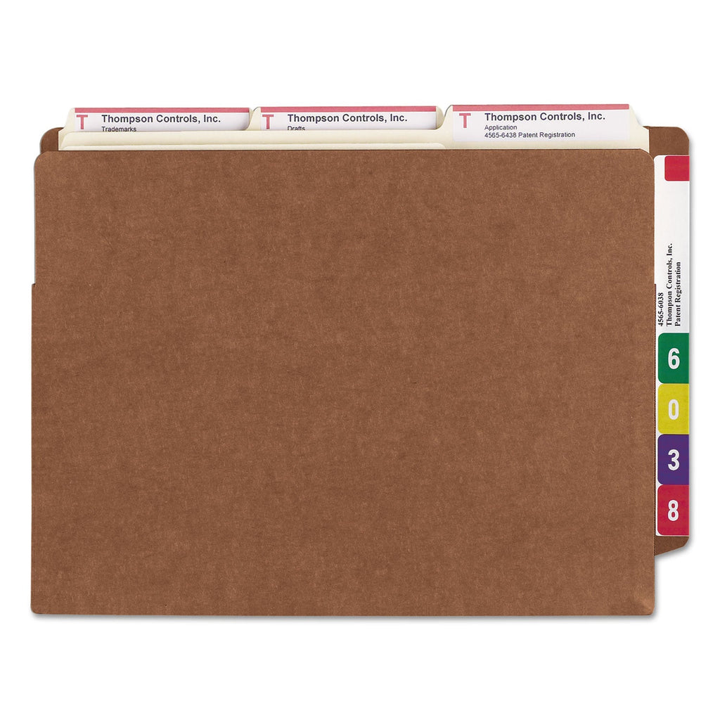 Smead Heavy-Duty Redrope End Tab TUFF Pockets, 5.25" Expansion, Letter Size, Redrope, 10/Box