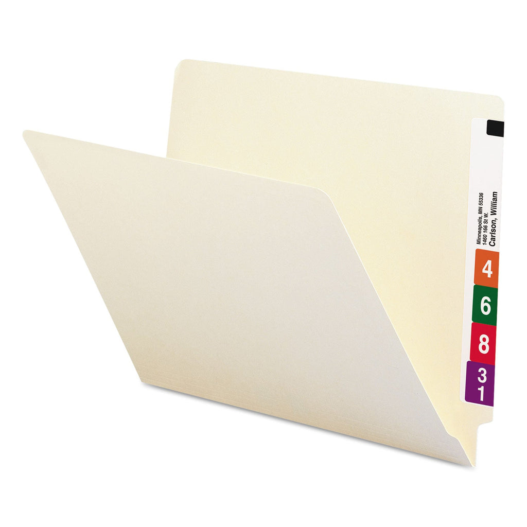 Smead Heavyweight Manila End Tab Folders, 9.5" High Front, Straight 1-Ply Tabs, Letter Size, 0.75" Expansion, Manila, 100/Box