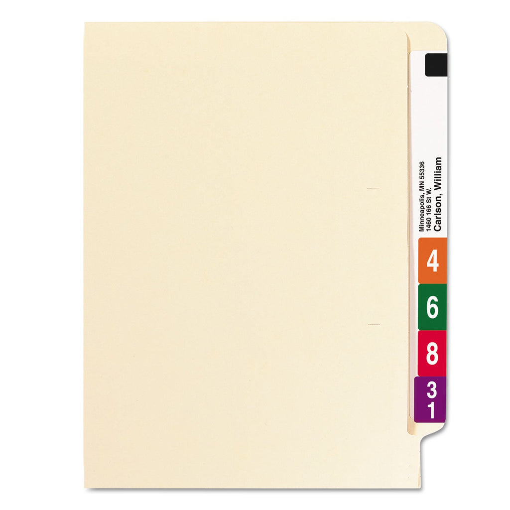 Smead Heavyweight Manila End Tab Expansion Folders, Straight Tabs, Letter Size, 1.5" Expansion, 50/Box