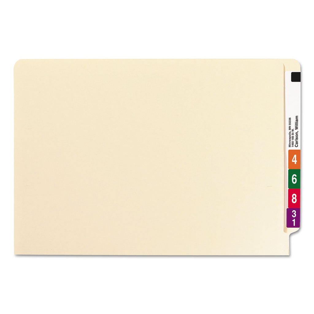Smead Manila End Tab Fastener Folders with Reinforced Tabs, 11-pt Stock, 1 Fastener, Legal Size, Manila Exterior, 50/Box