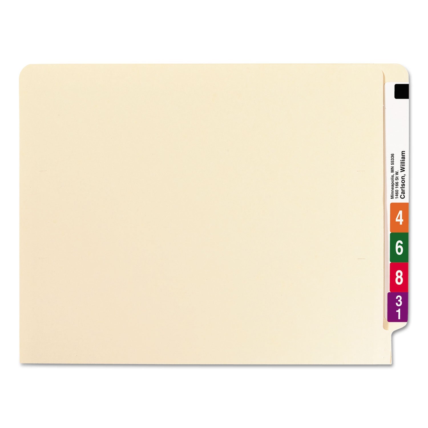 Smead Manila End Tab Fastener Folders with Reinforced Tabs, 14-pt Stock, 2 Fasteners, Letter Size, Manila Exterior, 50/Box
