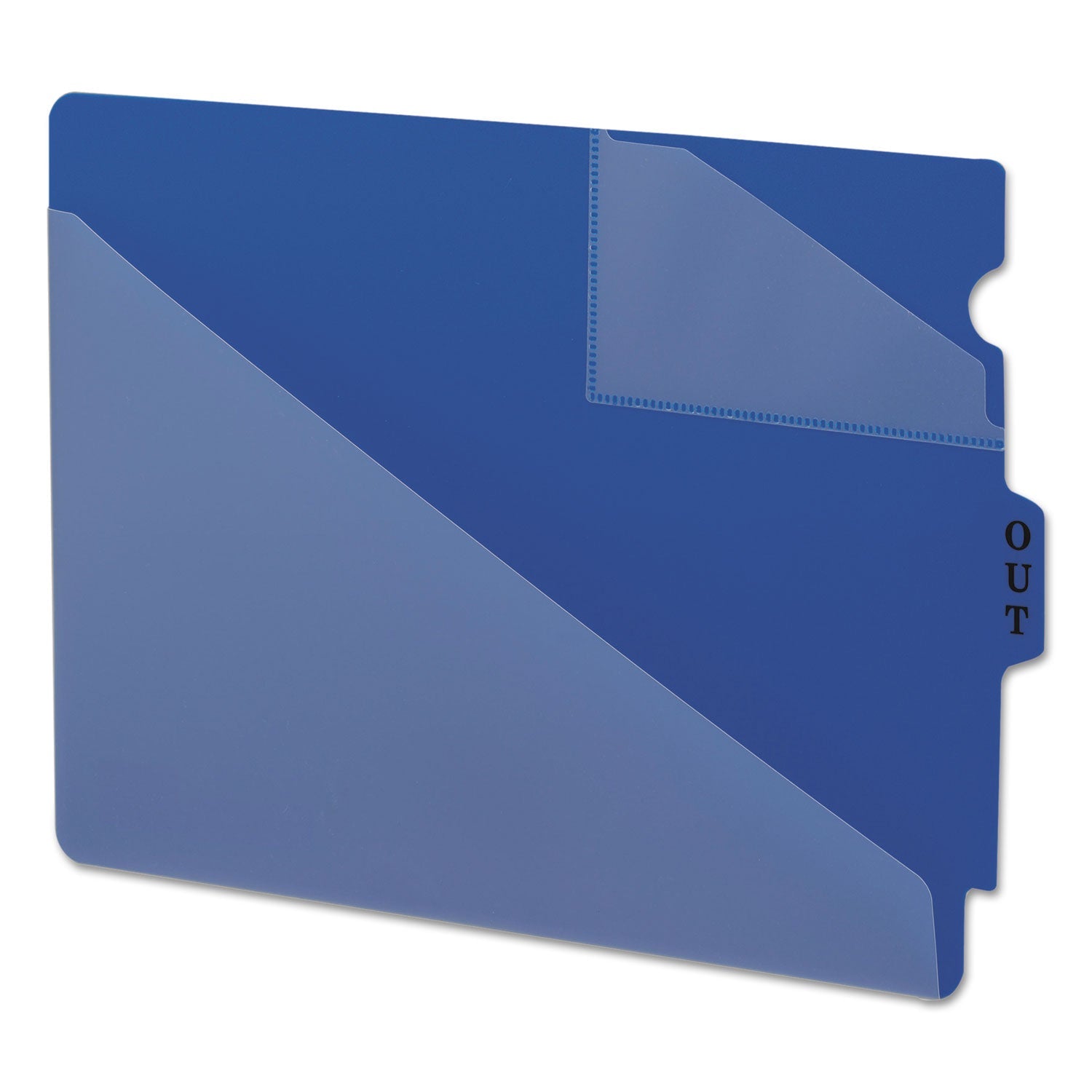 Smead End Tab Poly Out Guides, Two-Pocket Style, 1/3-Cut End Tab, Out, 8.5 x 11, Blue, 50/Box