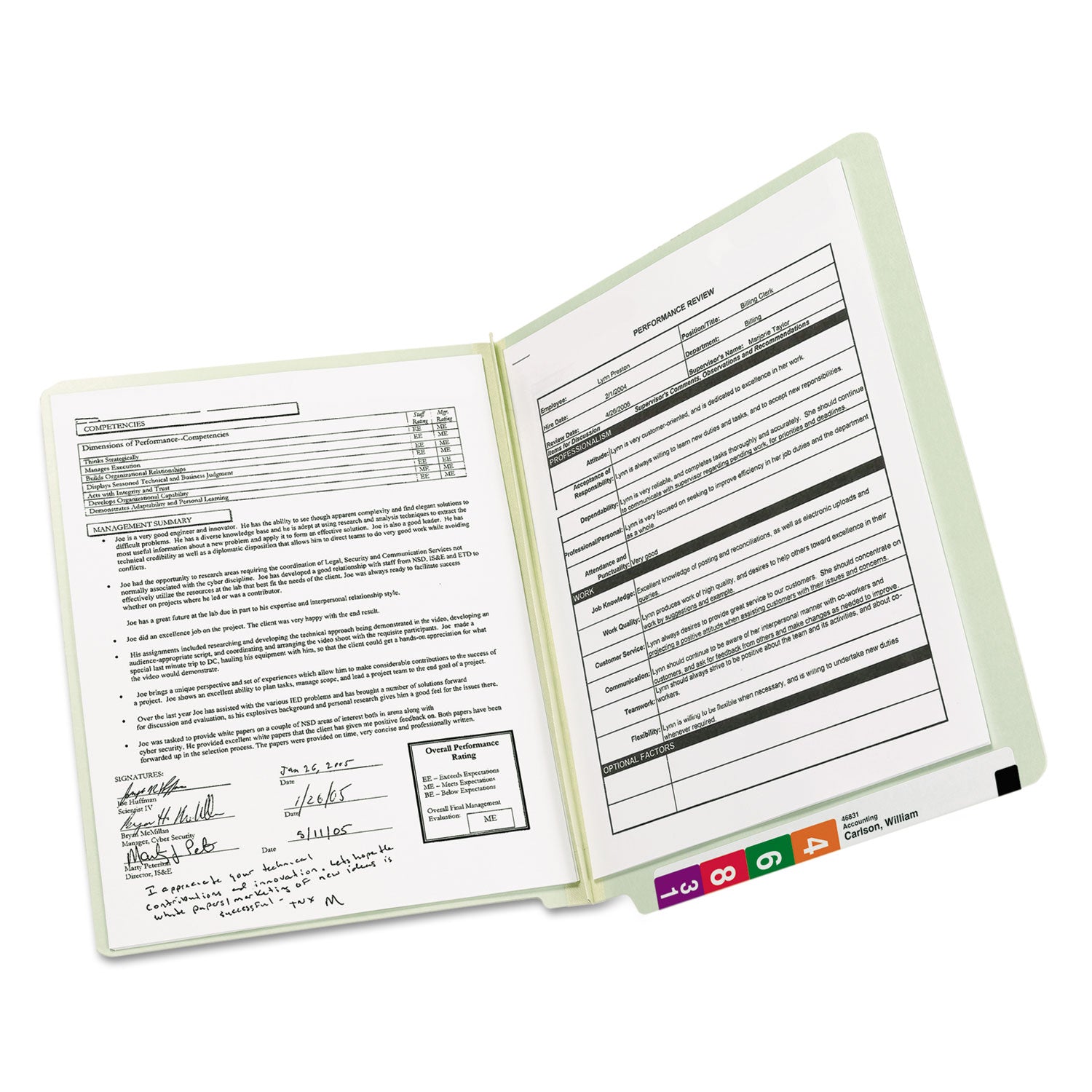 Smead Extra-Heavy Recycled Pressboard End Tab Folders, Straight Tabs, Letter Size, 2" Expansion, Gray-Green, 25/Box