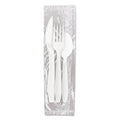 Dart Reliance Mediumweight Cutlery Kit, Knife/Fork/Spoon, White, 500 Kits/Carton