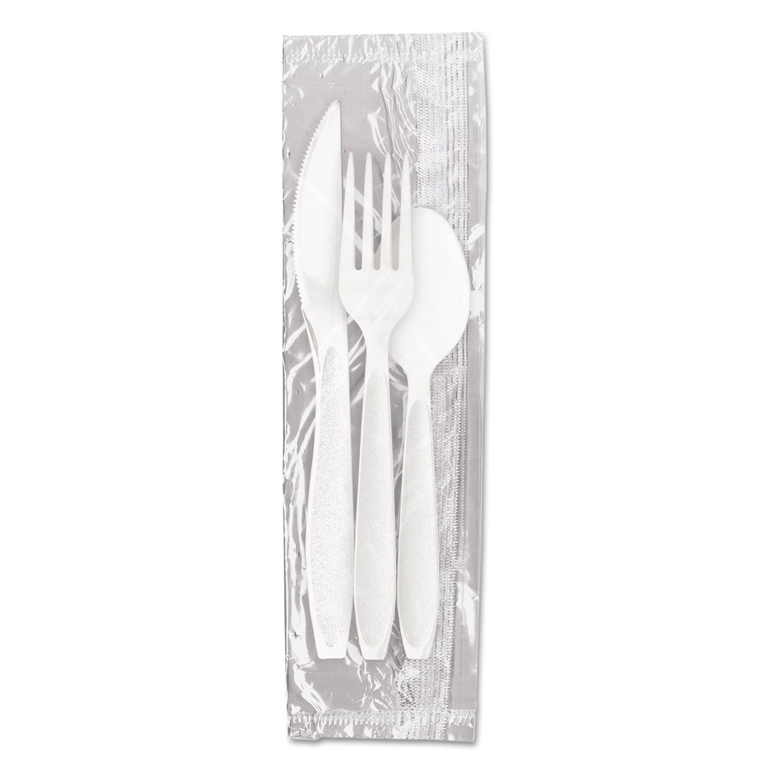 Dart Reliance Mediumweight Cutlery Kit, Knife/Fork/Spoon, White, 500 Kits/Carton