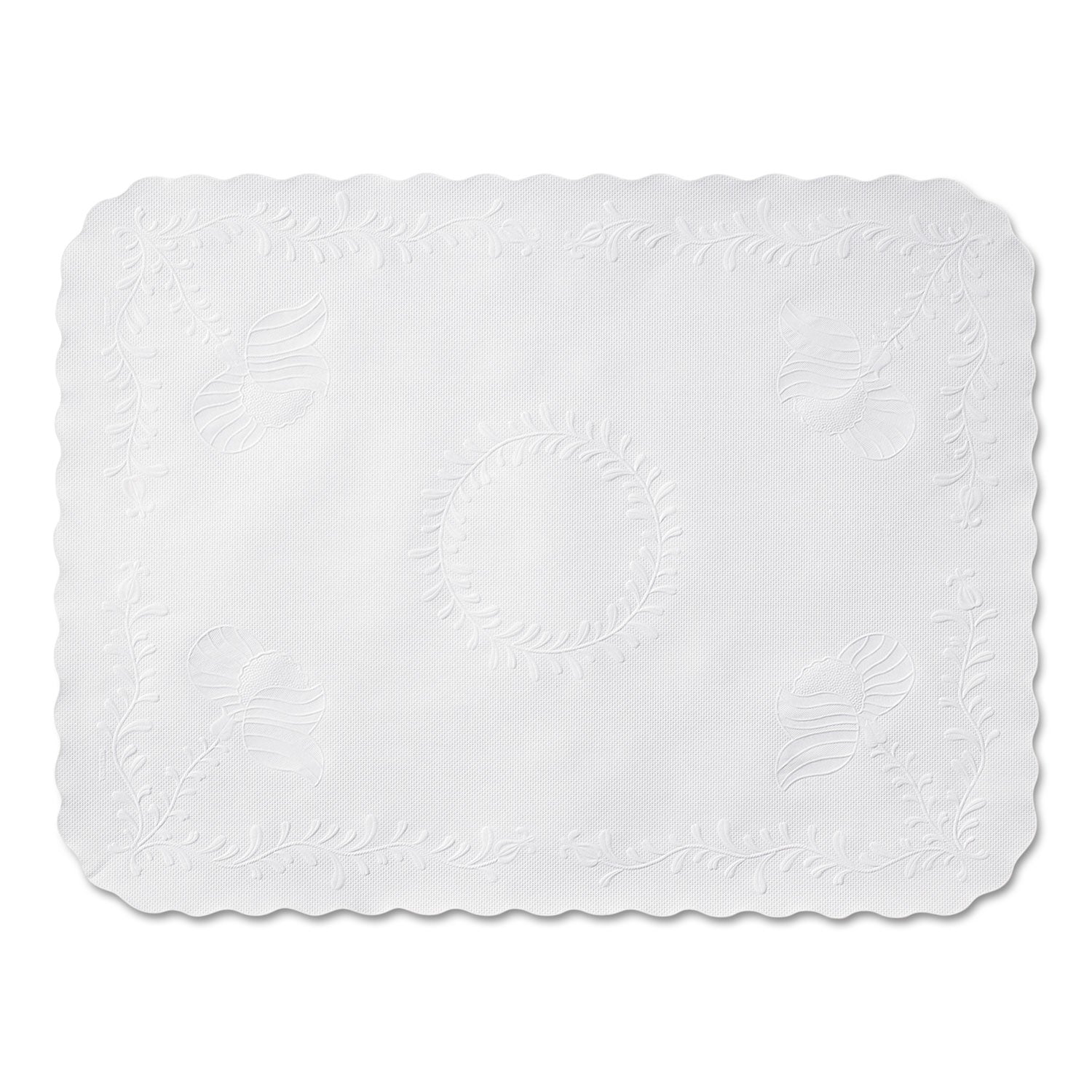 Hoffmaster Scalloped Edge Traymat, Bond Paper, White, 16.63 x 12.75, 1,000/Carton
