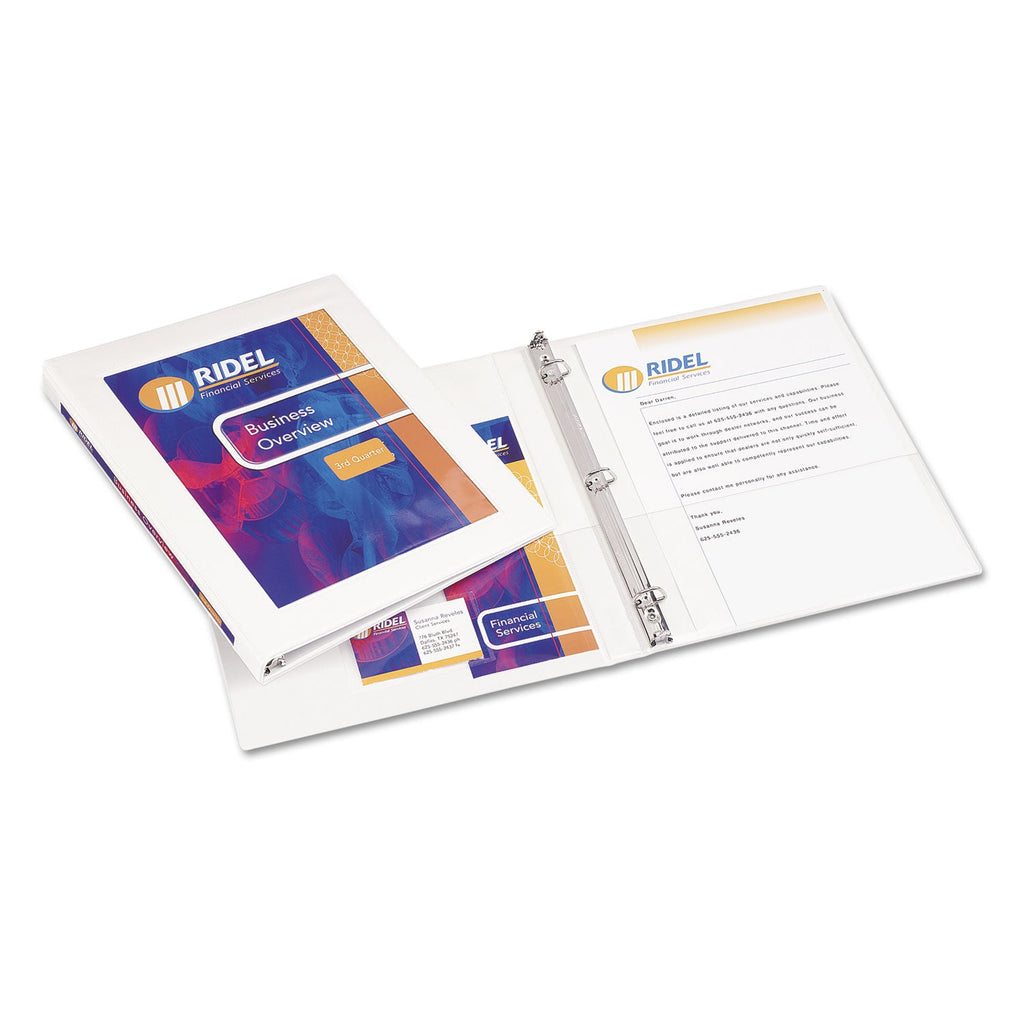 Avery Framed View Heavy-Duty Binders, 3 Rings, 0.5" Capacity, 11 x 8.5, White