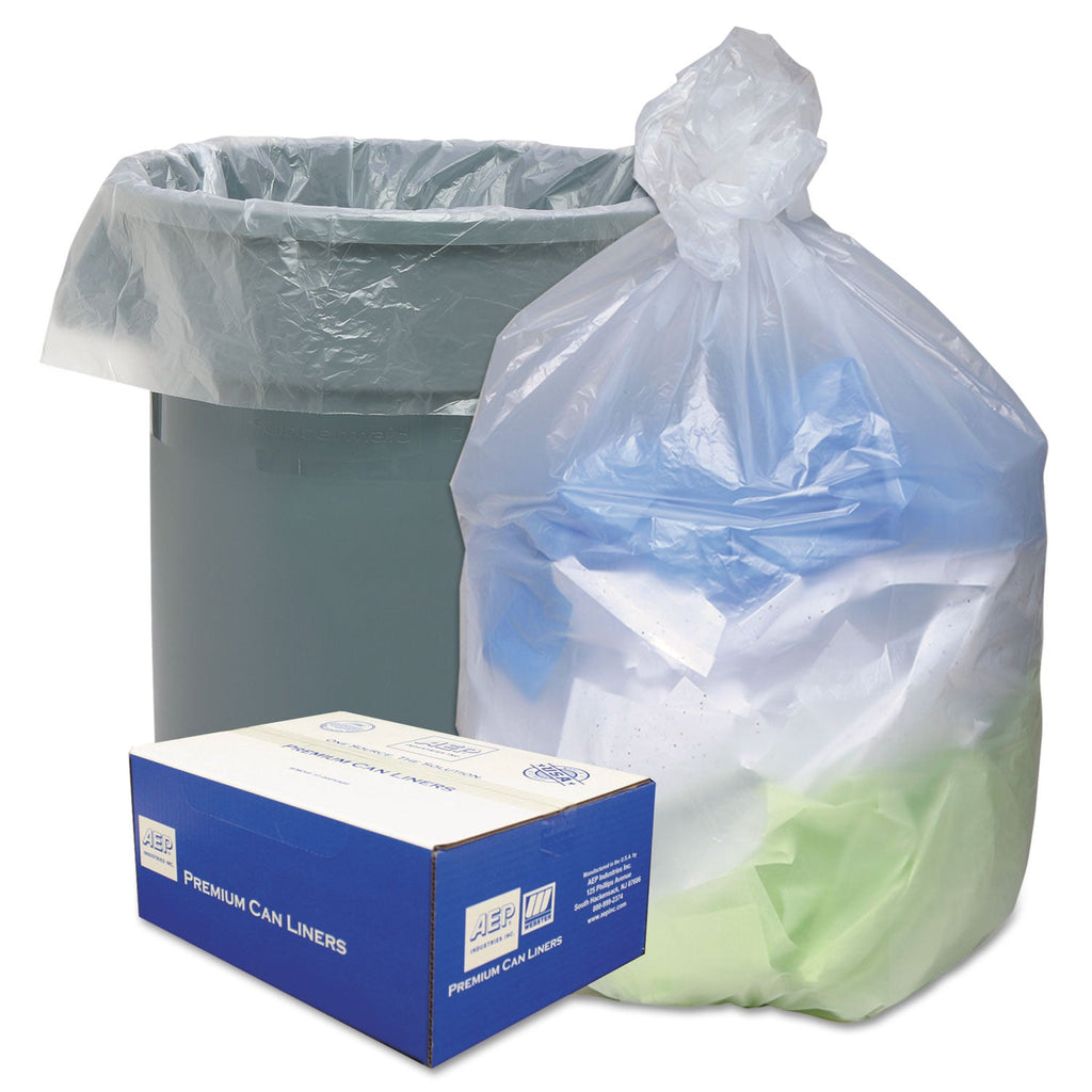 Ultra Plus Can Liners, 45 gal, 12 microns, 40" x 48", Natural, 250/Carton